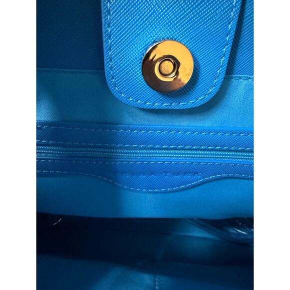 Trina Turk Floral Print Satchel Tote Bag – Blue Handles – NWT $195 - Picture 4 of 6